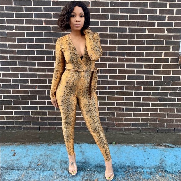 Copper Snakeskin jumpsuit - Picture 4 of 4